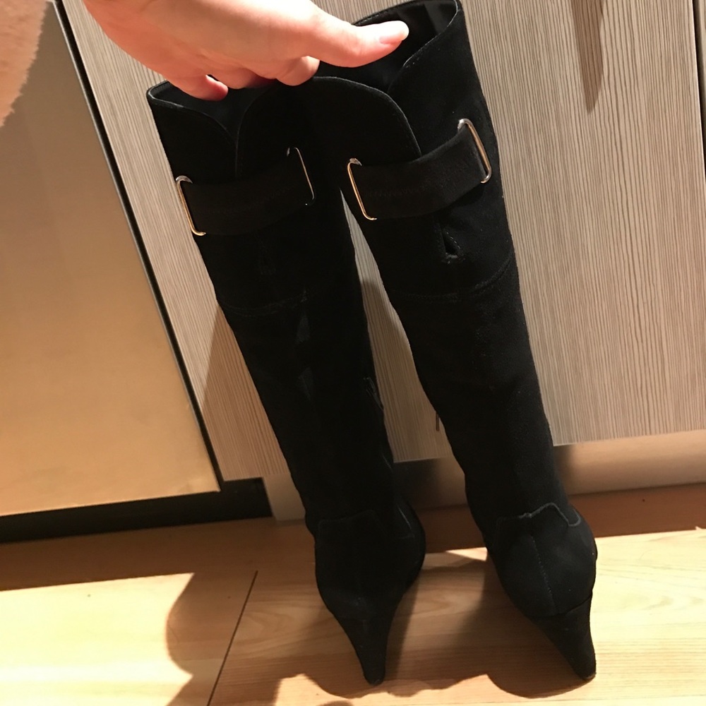 OBO Black wedge tall dress boots - Picture 4 of 4